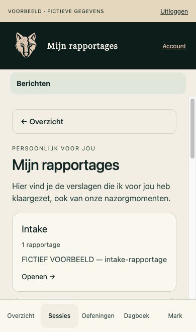 Mijn rapportages: overzicht zonder geopende persoonlijke inhoud